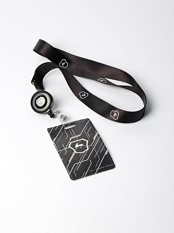 Лента для бейджа с ретрактором с кармашком для пропуска Горьковский автозавод черный